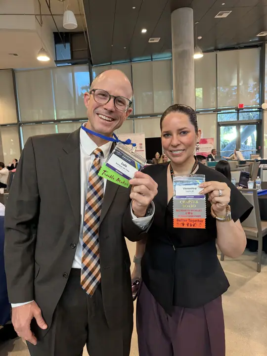 Showing off our badges