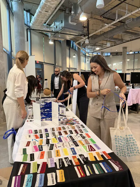 Badges, ribbons and welcome bags