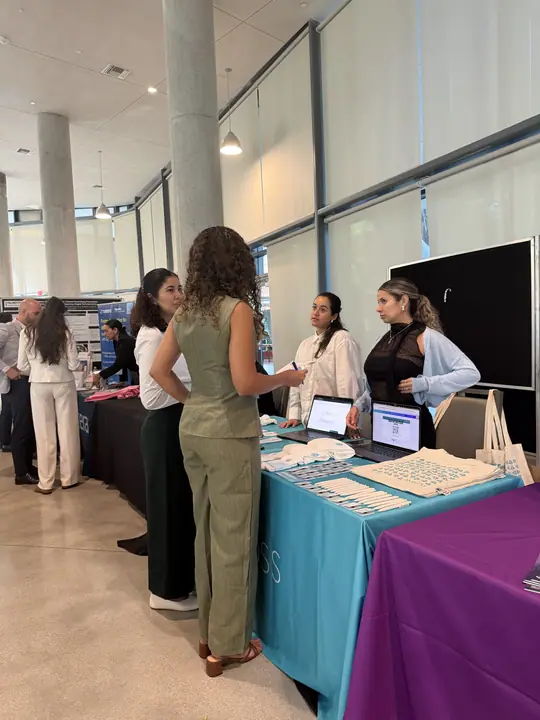 Visiting the exhibitor tables